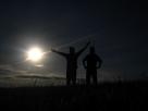 Kyle Pickering and Bobby McDowell walking across Canada